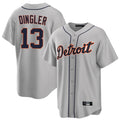 Pouc D.Tigers #13 Dillon Dingler Player Gray Home Game Stitched Jerseys