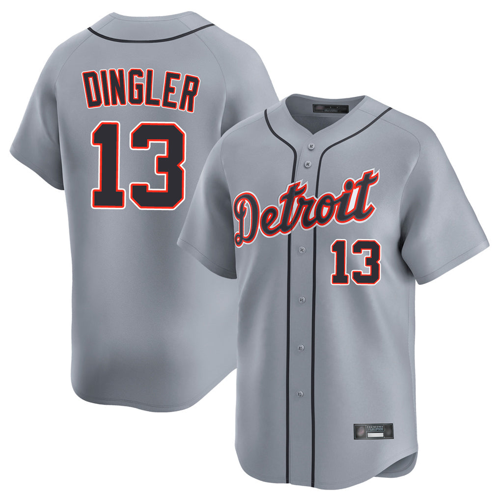 Pouc D.Tigers #13 Dillon Dingler Player Gray Home Limited Stitched Jerseys