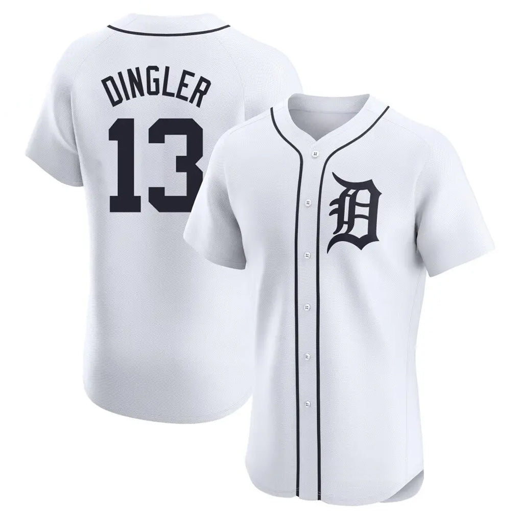 Pouc D.Tigers #13 Dillon Dingler Player White Limited Elite Home Stitched Jerseys