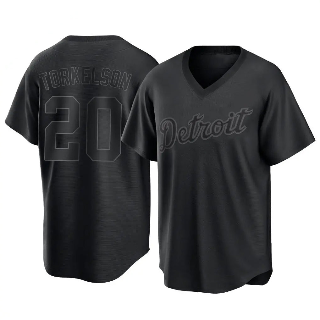 Pouc D.Tigers #20 Spencer Torkelson Player Black T-shirt Home Game Stitched Jerseys