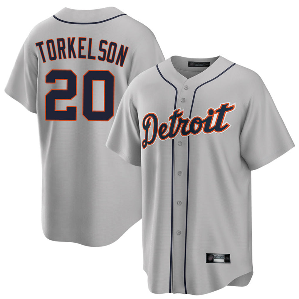 Pouc D.Tigers #20 Spencer Torkelson Player Gray Home Game Stitched Jerseys