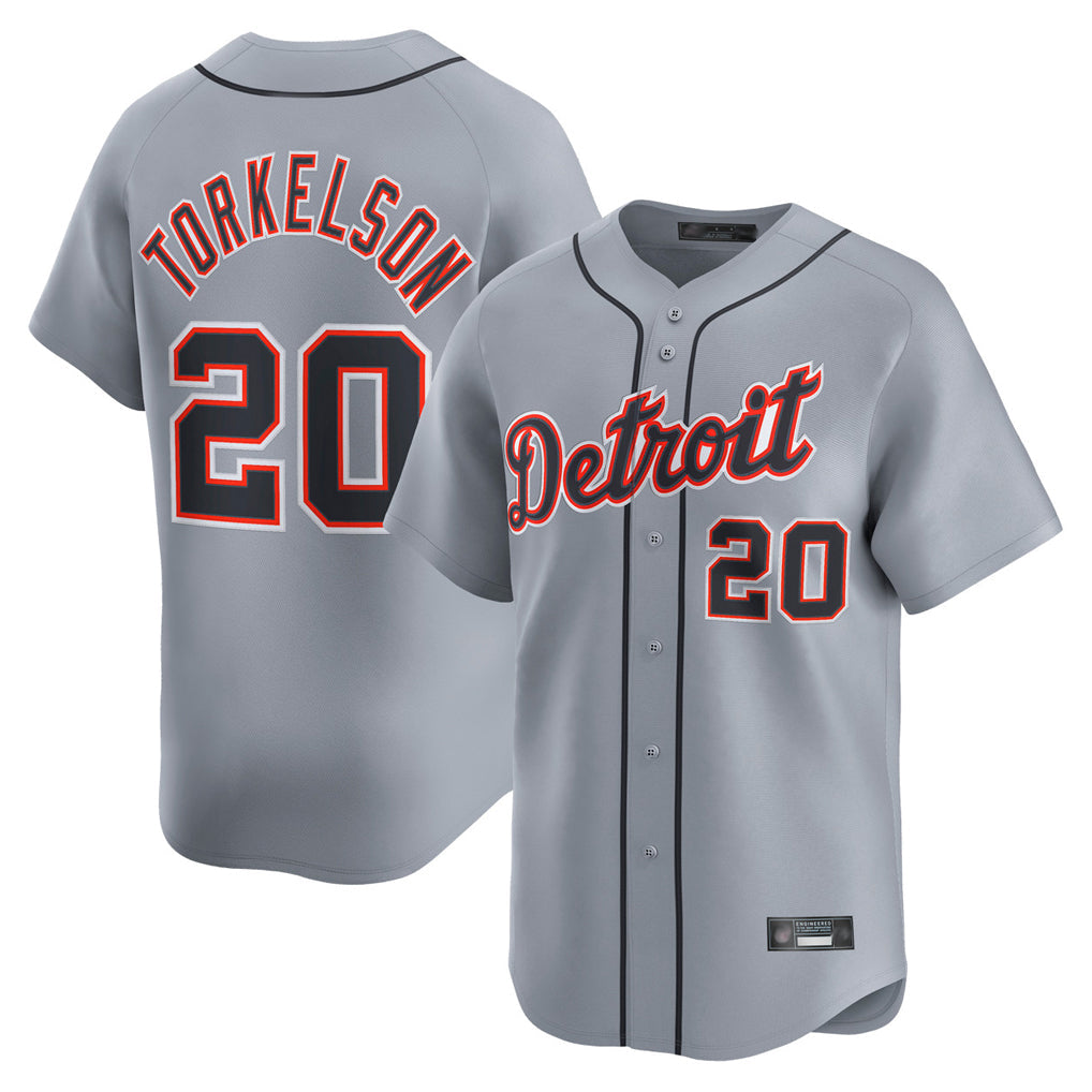 Pouc D.Tigers #20 Spencer Torkelson Player Gray Home Limited Stitched Jerseys
