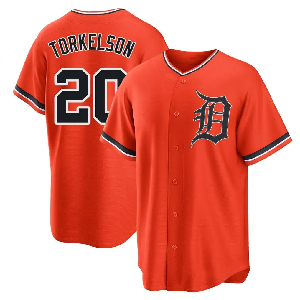 Pouc D.Tigers #20 Spencer Torkelson Player Orange Home Game Stitched Jerseys