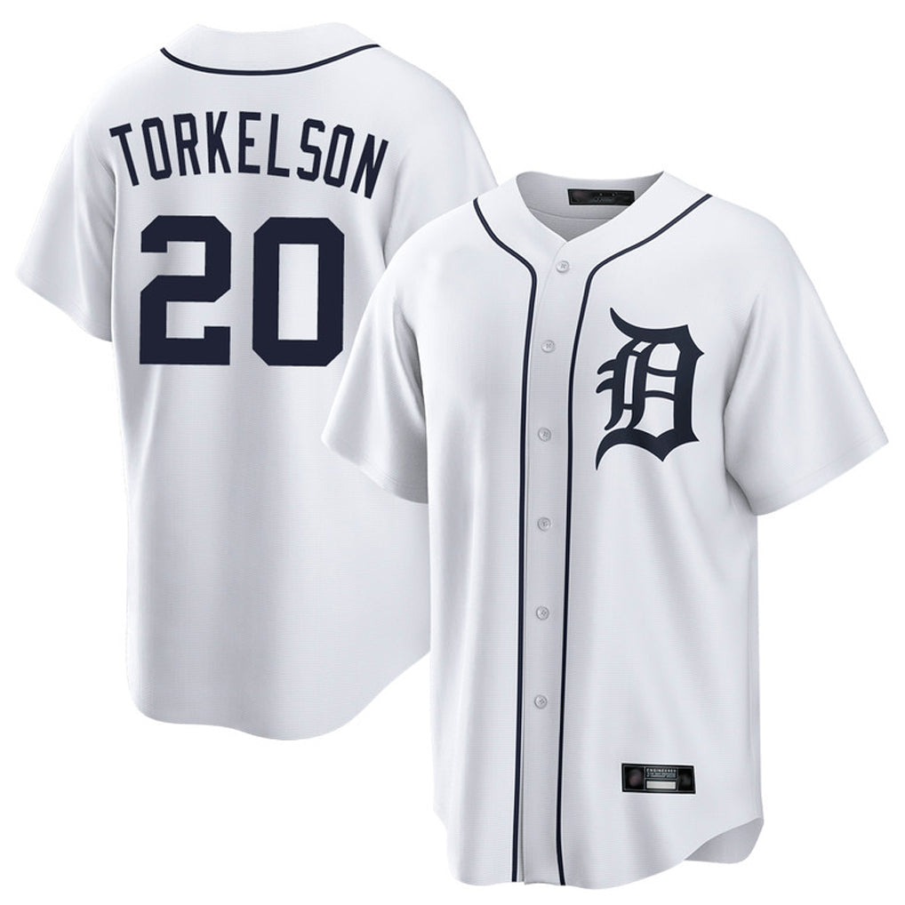 Pouc D.Tigers #20 Spencer Torkelson Player White Home Game Stitched Jerseys