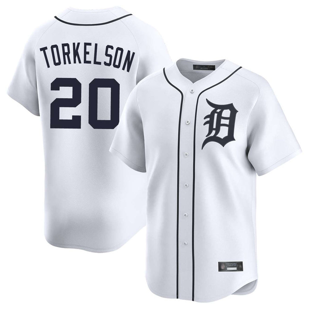 Pouc D.Tigers #20 Spencer Torkelson Player White Home Limited Stitched Jerseys