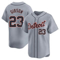 Pouc D.Tigers #23 Kirk Gibson Player Gray Home Limited Stitched Jerseys