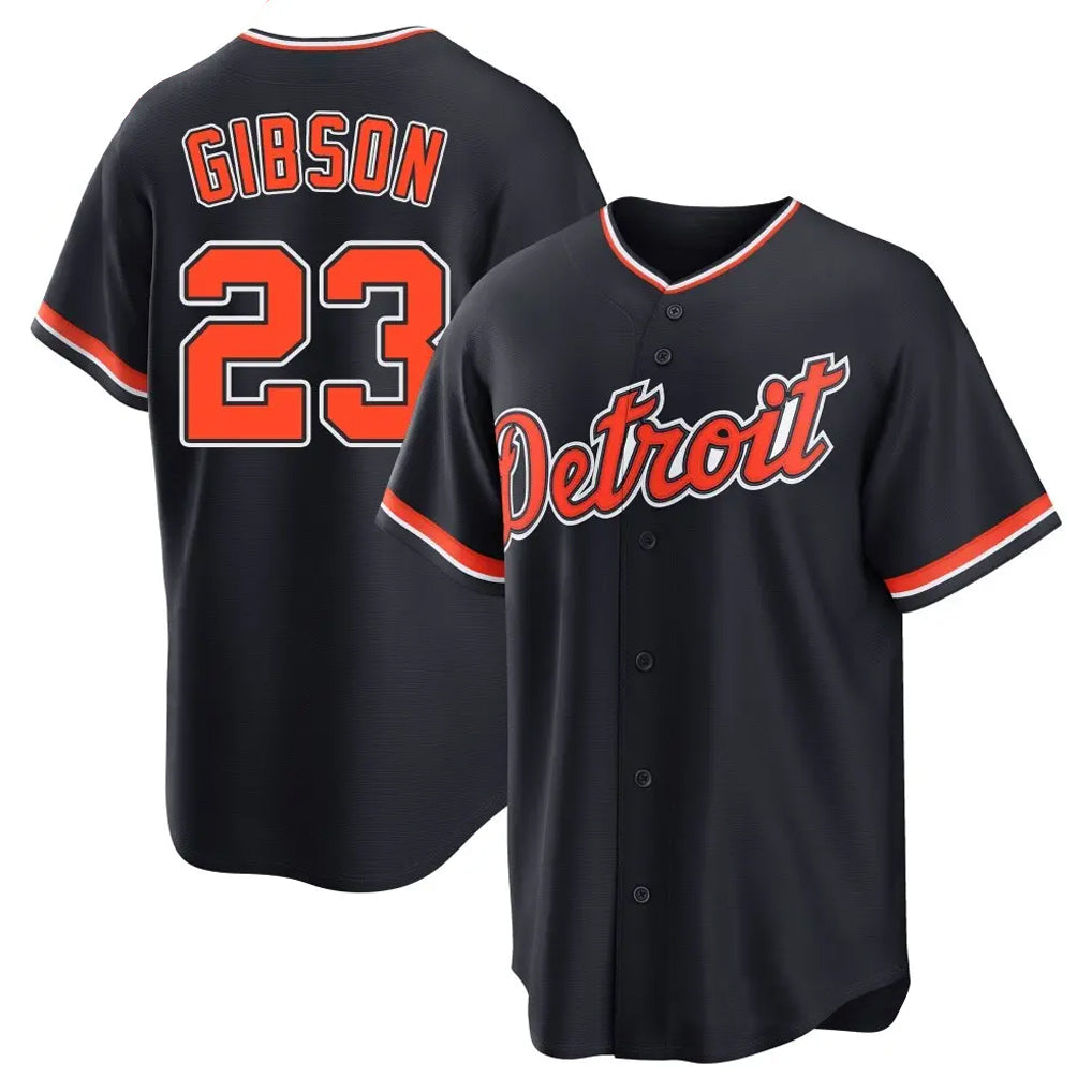 Pouc D.Tigers #23 Kirk Gibson Player Navy Home Game Stitched Jerseys