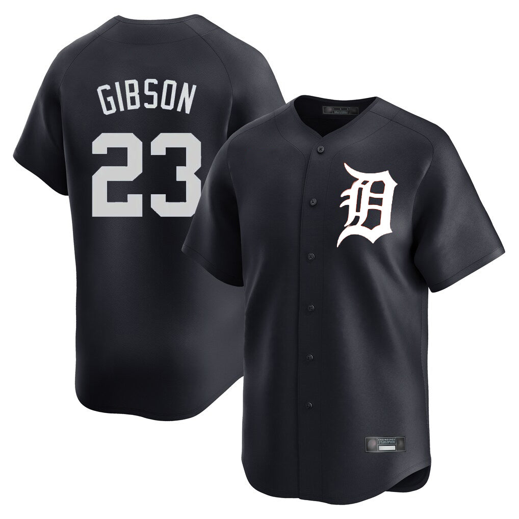 Pouc D.Tigers #23 Kirk Gibson Player Navy Home Limited Game Stitched Jerseys