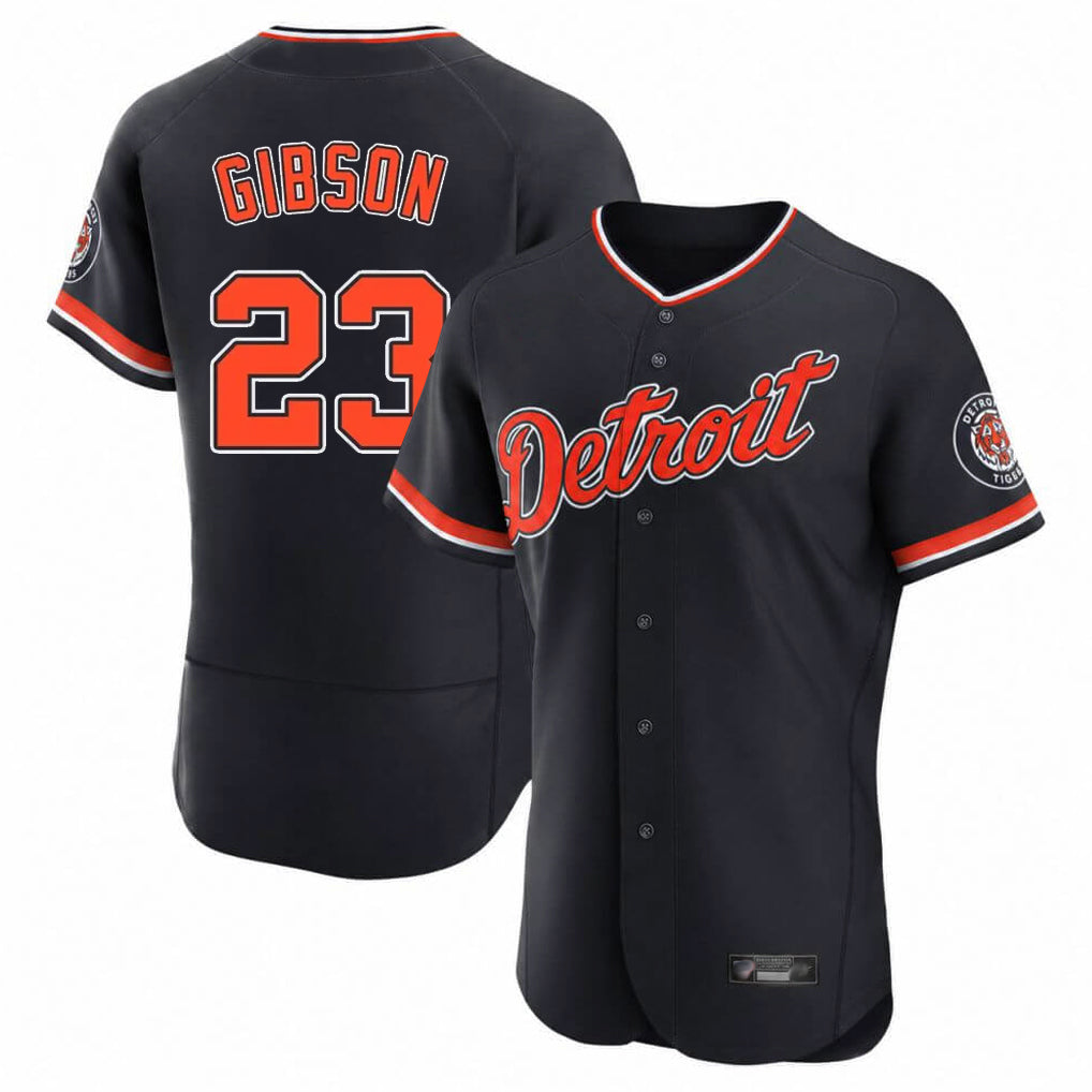 Pouc D.Tigers #23 Kirk Gibson Player Navy Limited Elite Home Game Stitched Jerseys