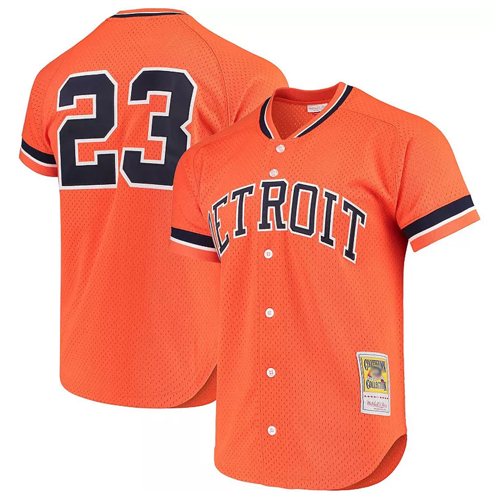 Pouc D.Tigers #23 Kirk Gibson Player Orange DMitchell & Ness Cooperstown Collection Batting Limited Stitched Jerseys