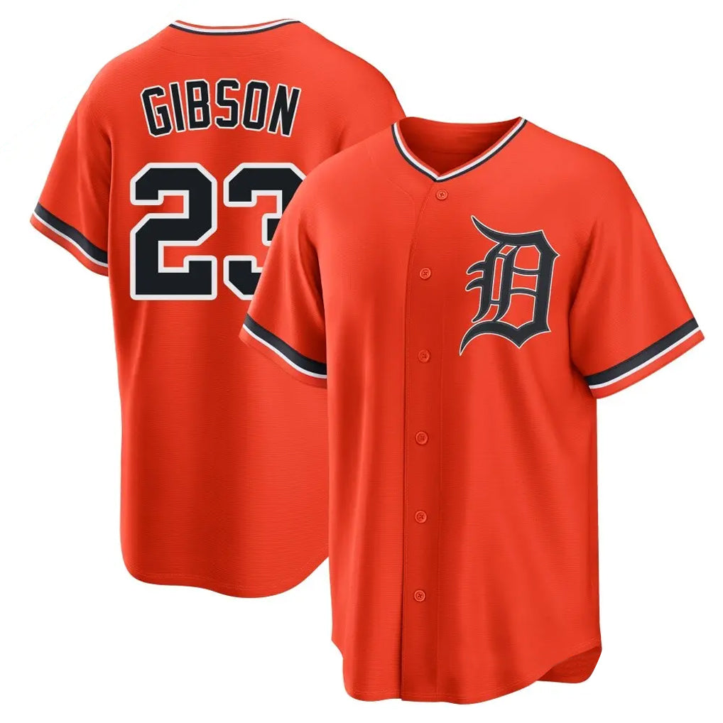 Pouc D.Tigers #23 Kirk Gibson Player Orange Home Game Stitched Jerseys