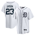 Pouc D.Tigers #23 Kirk Gibson Player White Home Game Stitched Jerseys