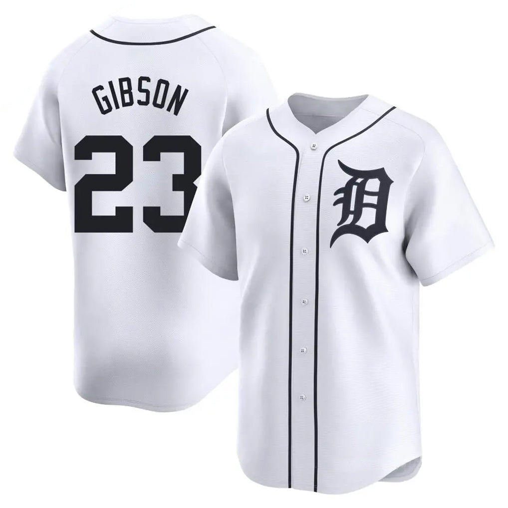 Pouc D.Tigers #23 Kirk Gibson Player White Home Limited Stitched Jerseys