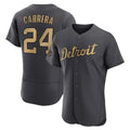 Pouc D.Tigers #24 Miguel Cabrera Player Charcoal All-Star Limited Elite Home Stitched Jerseys