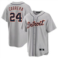Pouc D.Tigers #24 Miguel Cabrera Player Gray Home Game Stitched Jerseys