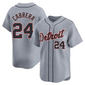 Pouc D.Tigers #24 Miguel Cabrera Player Gray Home Limited Stitched Jerseys