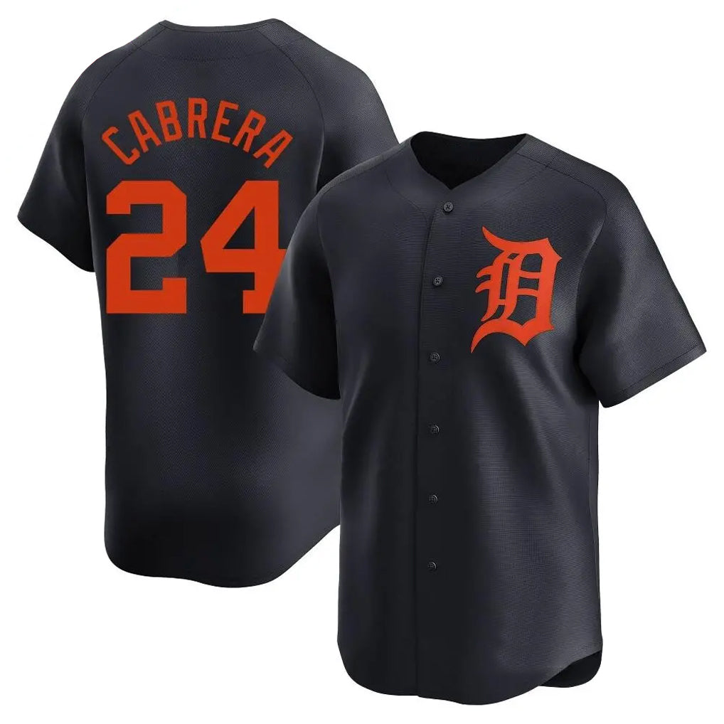 Pouc D.Tigers #24 Miguel Cabrera Player Navy Home Limited Stitched Jerseys
