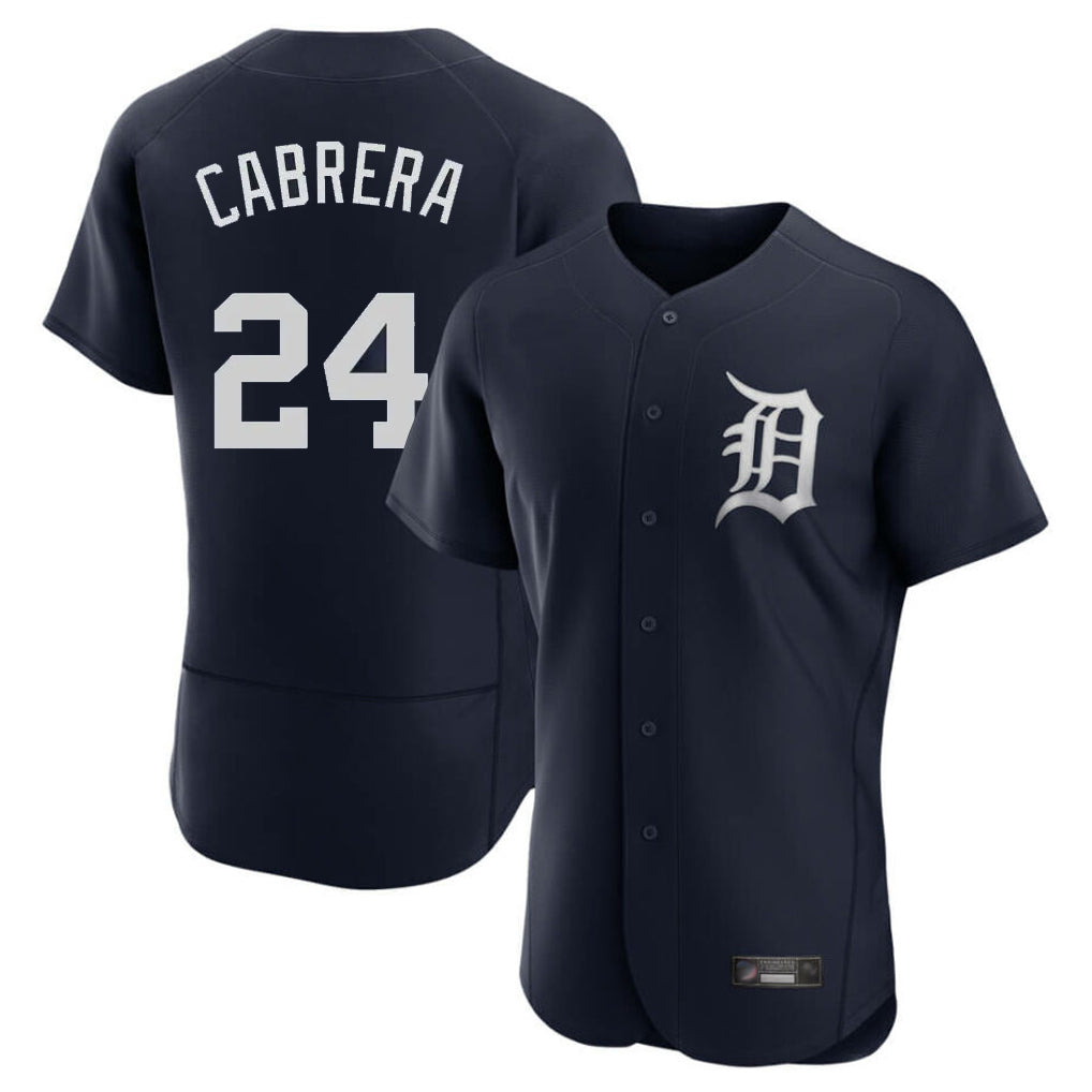 Pouc D.Tigers #24 Miguel Cabrera Player Navy Limited Elite Home Stitched Jerseys
