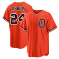 Pouc D.Tigers #24 Miguel Cabrera Player Orange Home Game Stitched Jerseys
