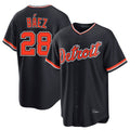 Pouc D.Tigers #28 Javier B¡§¡éez Player Navy Home Game Stitched Jerseys