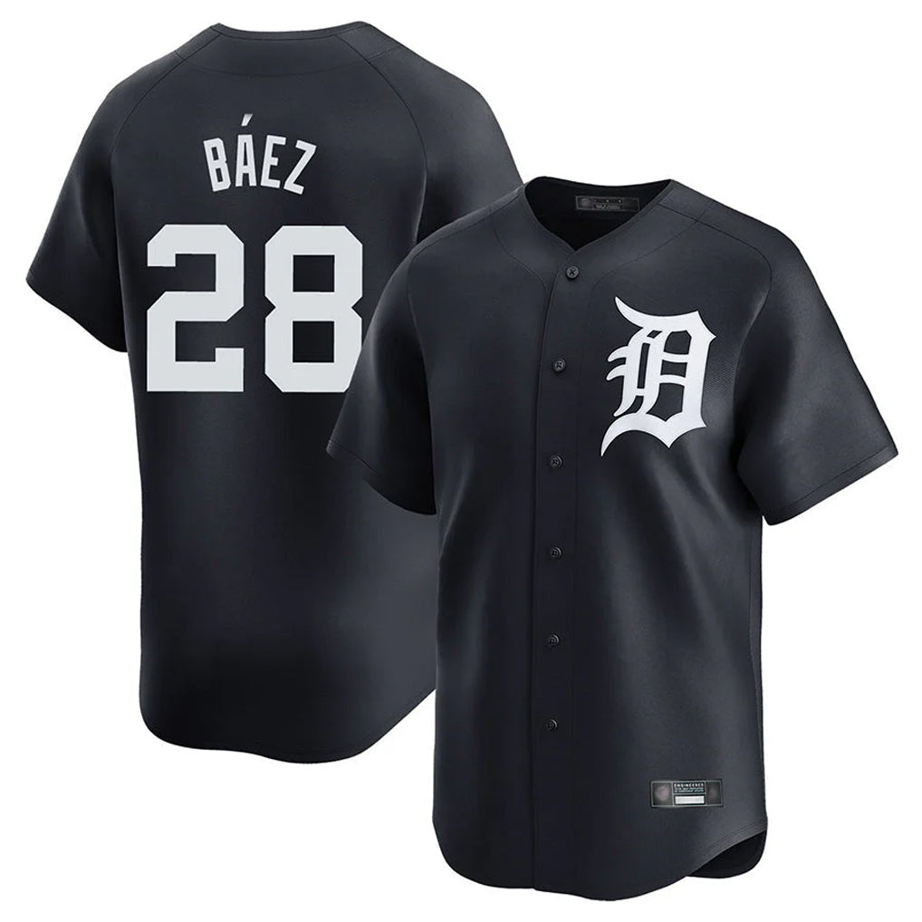 Pouc D.Tigers #28 Javier B¡§¡éez Player Navy Home Limited Game Stitched Jerseys