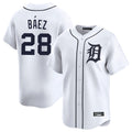Pouc D.Tigers #28 Javier B¡§¡éez Player White Home Limited Stitched Jerseys