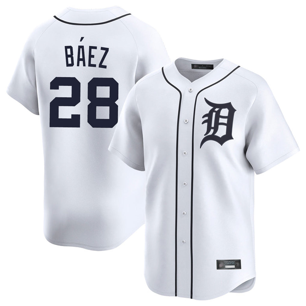 Pouc D.Tigers #28 Javier B¡§¡éez Player White Home Limited Stitched Jerseys