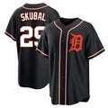 Pouc D.Tigers #29 Tarik Skubal Player Black Fashion Out Home Game Stitched Jerseys