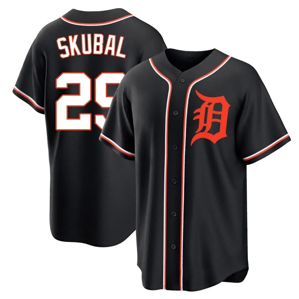 Pouc D.Tigers #29 Tarik Skubal Player Black Fashion Out Home Game Stitched Jerseys