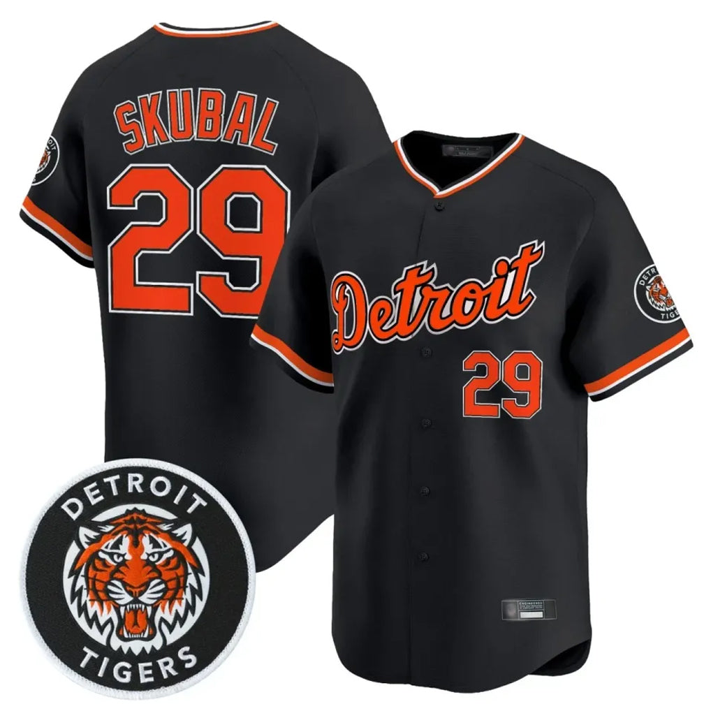 Pouc D.Tigers #29 Tarik Skubal Player Black Limited Home Stitched Jerseys