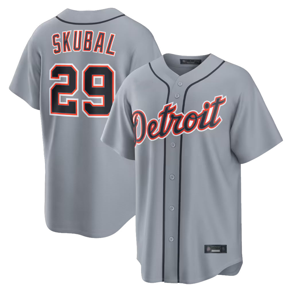 Pouc D.Tigers #29 Tarik Skubal Player Gray Home Game Stitched Jerseys