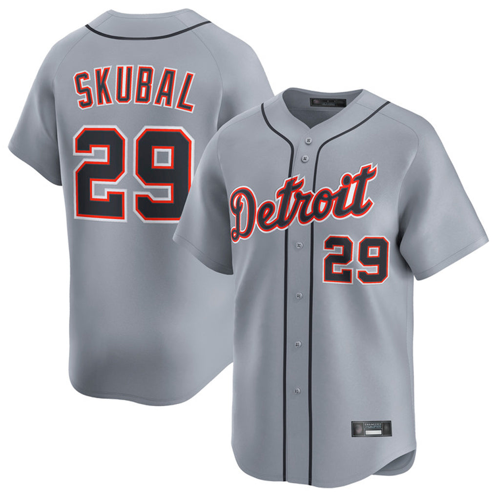 Pouc D.Tigers #29 Tarik Skubal Player Gray Home Limited Stitched Jerseys