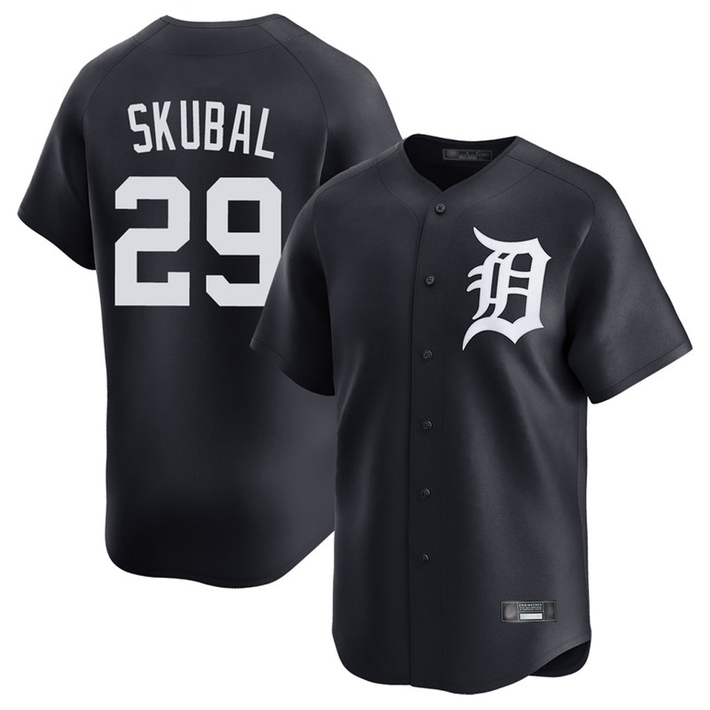 Pouc D.Tigers #29 Tarik Skubal Player Navy Home Limited Game Stitched Jerseys