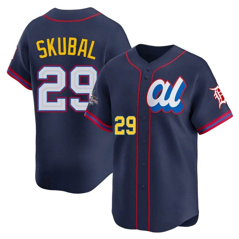 Pouc D.Tigers #29 Tarik Skubal Player Navy Limited American League All-Star Edition Stitched Jerseys
