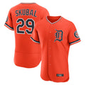 Pouc D.Tigers #29 Tarik Skubal Player Orange Limited Elite Home Stitched Jerseys