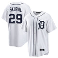 Pouc D.Tigers #29 Tarik Skubal Player White Home Game Stitched Jerseys