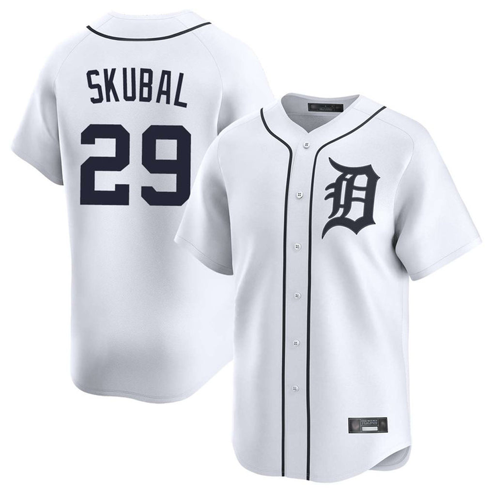 Pouc D.Tigers #29 Tarik Skubal Player White Home Limited Stitched Jerseys