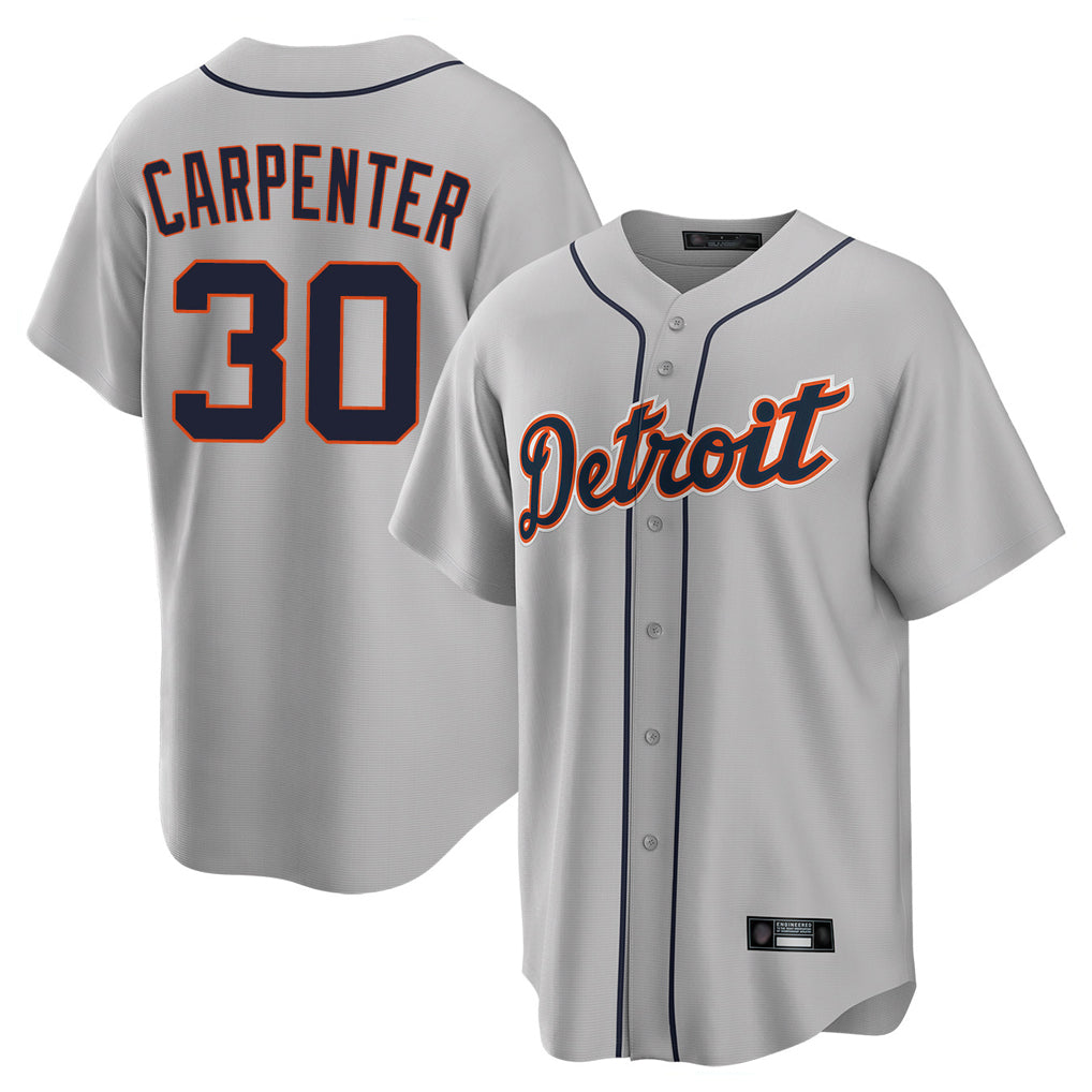 Pouc D.Tigers #30 Kerry Carpenter Player Gray Home Game Stitched Jerseys