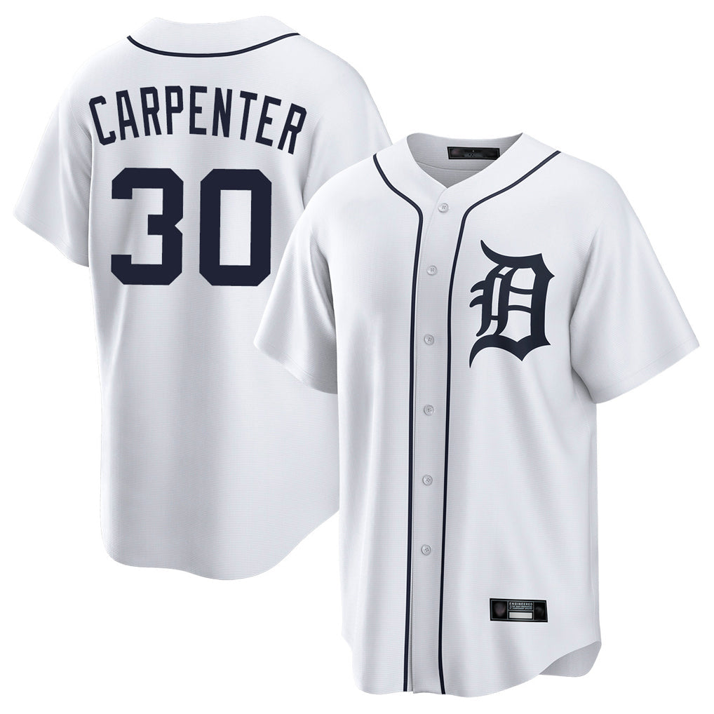 Pouc D.Tigers #30 Kerry Carpenter Player White Home Game Stitched Jerseys