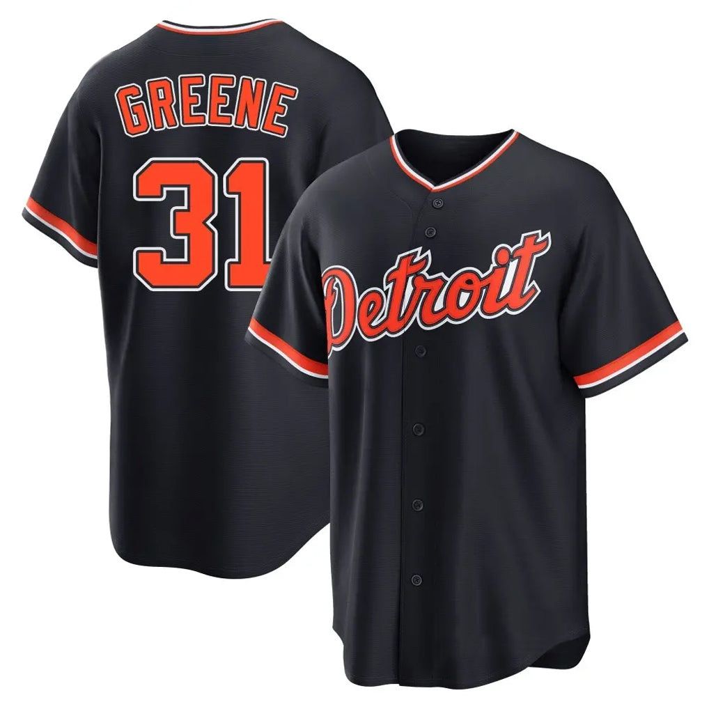Pouc D.Tigers #31 Riley Greene Player Navy Home Game Stitched Jerseys