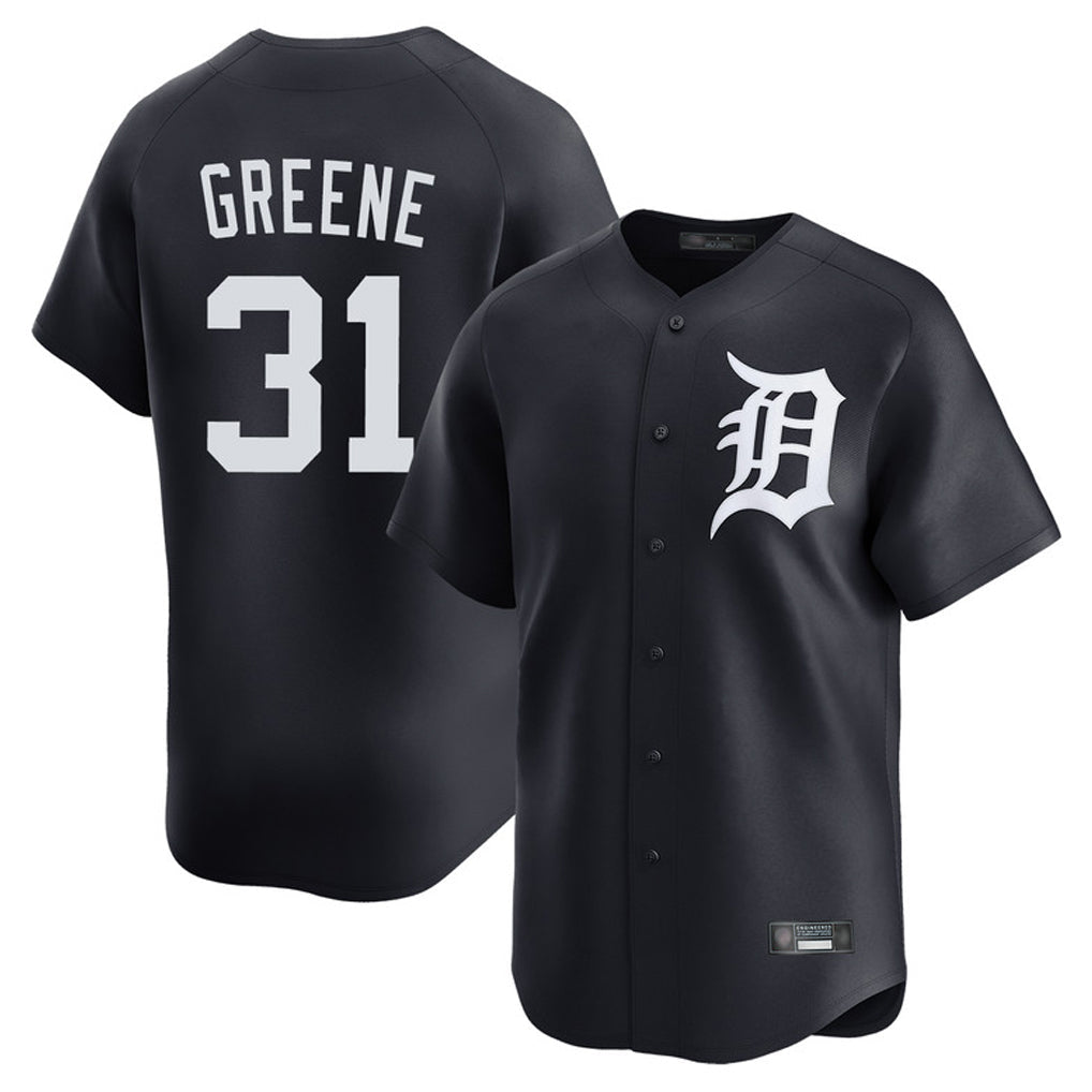 Pouc D.Tigers #31 Riley Greene Player Navy Home Limited Game Stitched Jerseys