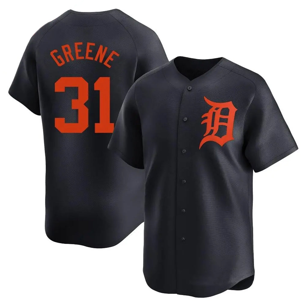 Pouc D.Tigers #31 Riley Greene Player Navy Home Limited Stitched Jerseys