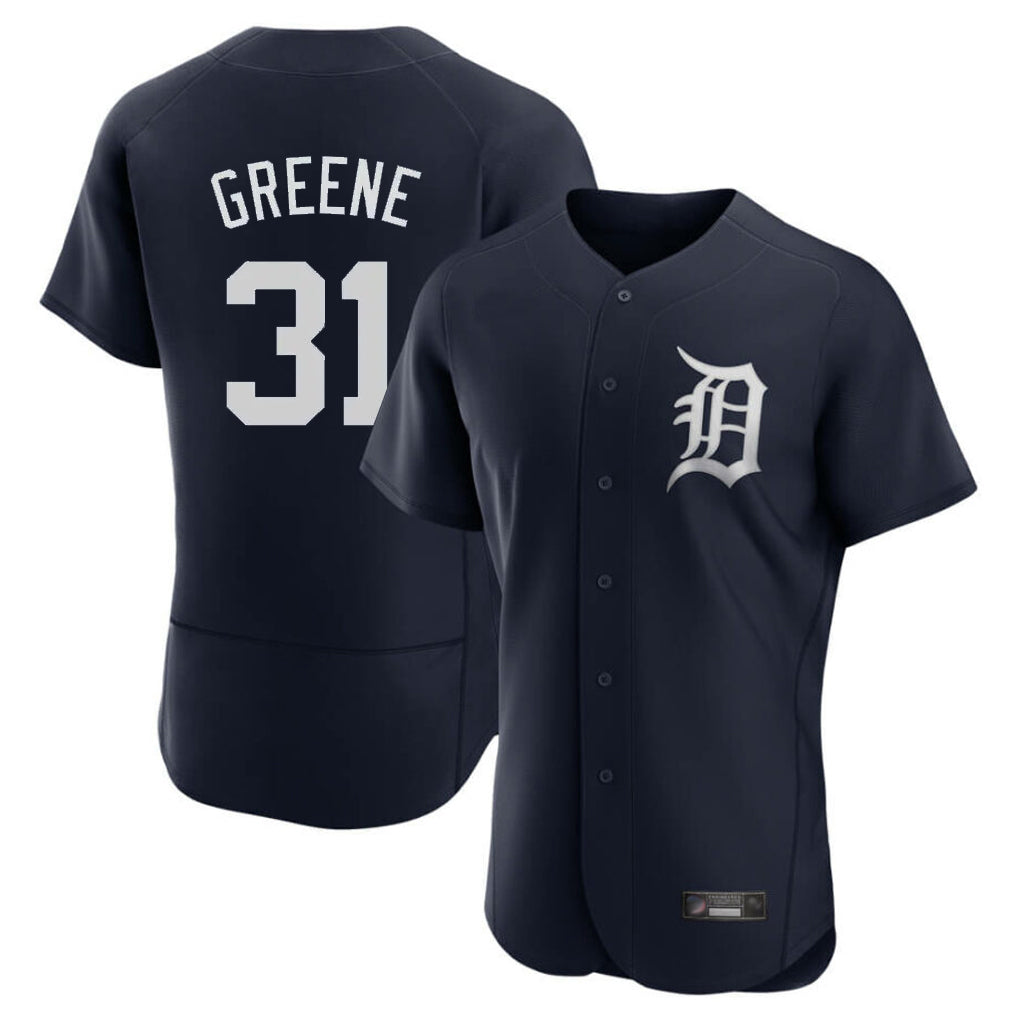 Pouc D.Tigers #31 Riley Greene Player Navy Limited Elite Home Stitched Jerseys