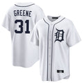 Pouc D.Tigers #31 Riley Greene Player White Home Game Stitched Jerseys