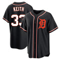 Pouc D.Tigers #33 Colt Keith Player Black Fashion Out Home Game Stitched Jerseys