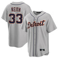 Pouc D.Tigers #33 Colt Keith Player Gray Home Game Stitched Jerseys