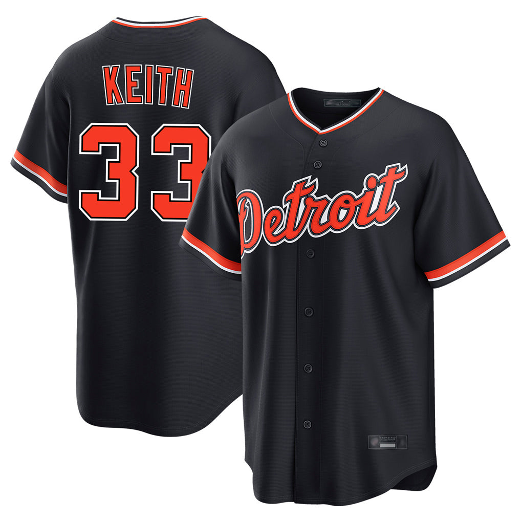 Pouc D.Tigers #33 Colt Keith Player Navy Home Game Stitched Jerseys