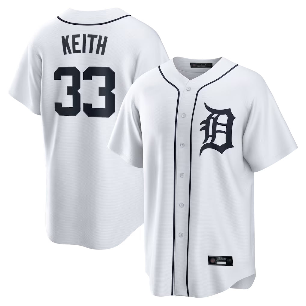Pouc D.Tigers #33 Colt Keith Player White Home Game Stitched Jerseys