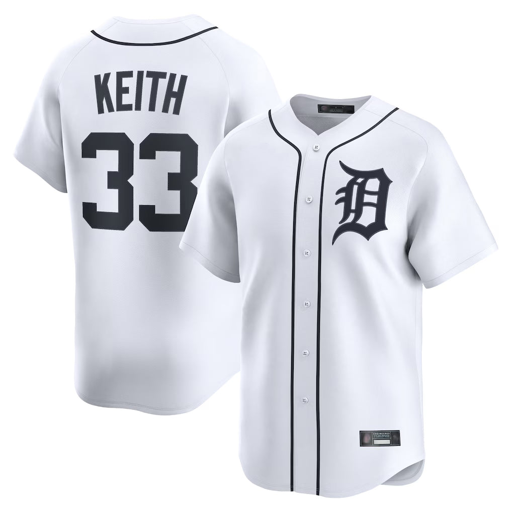 Pouc D.Tigers #33 Colt Keith Player White Home Limited Stitched Jerseys