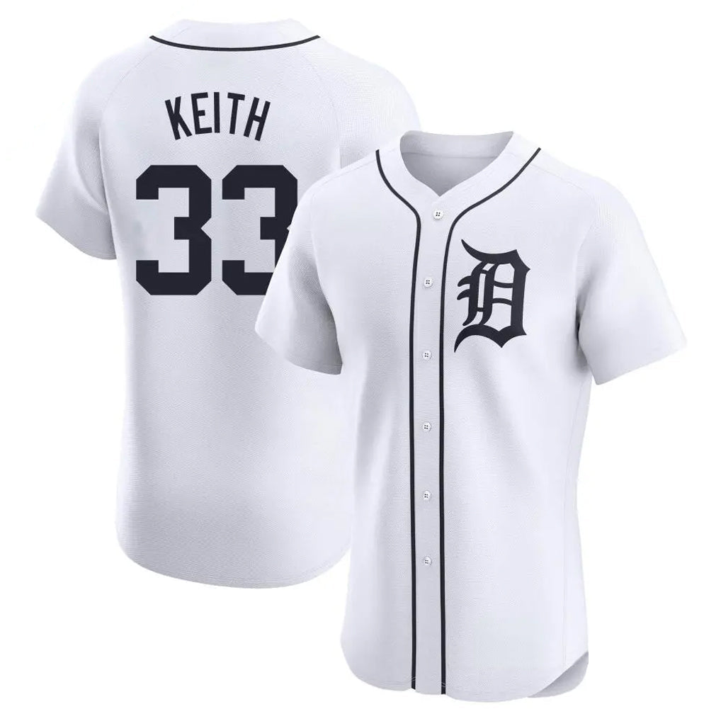 Pouc D.Tigers #33 Colt Keith Player White Limited Elite Home Stitched Jerseys